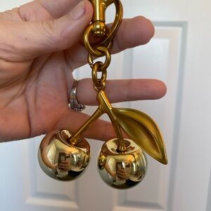 Gold Cherry Keychain